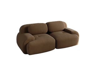 Canapé modulable - base antidérapante - velours côtelé - mobilier de salon - configuration flexible - assise confortable - brun
