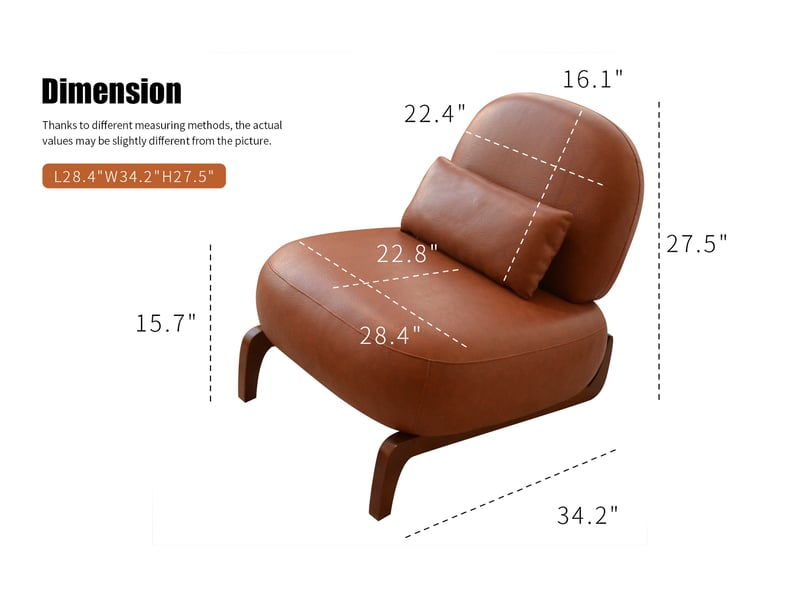  Fauteuil d'appoint blanc - chaise lounge sans accoudoirs en velours avec pieds en bois massif pour salon et chambre  - Conforama B