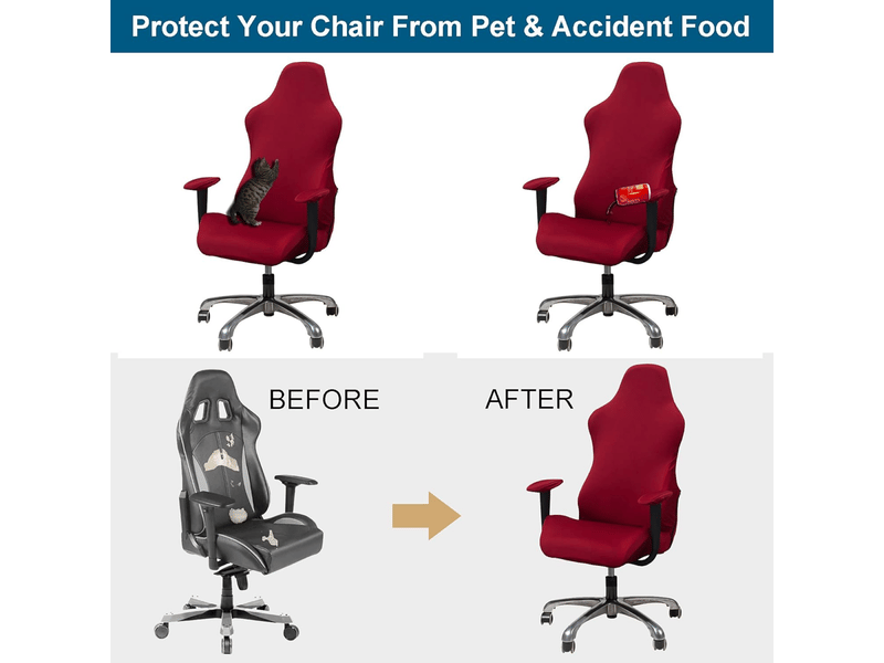  Housse de chaise élastique pour chaise esports, housse de protection pour chaise de jeu rouge  - Conforama D