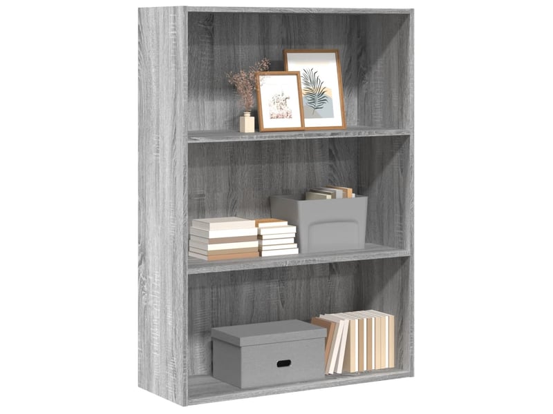  Bibliothèque, meuble de rangement salon sonoma gris 80x30x114 cm bois d'ingénierie  - Conforama B