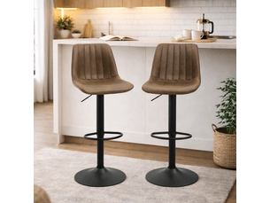 Lot de 2 tabourets de bar – style vintage – réglables et pivotants
