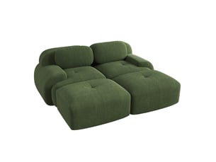 Canapé modulaire 2 places modenvie sans cadre en velours côtelé vert 208 x 178 x 70 cm