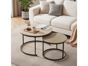 Table basse rond(e) coloris naturel STILVORA - 70 cmx50 cm