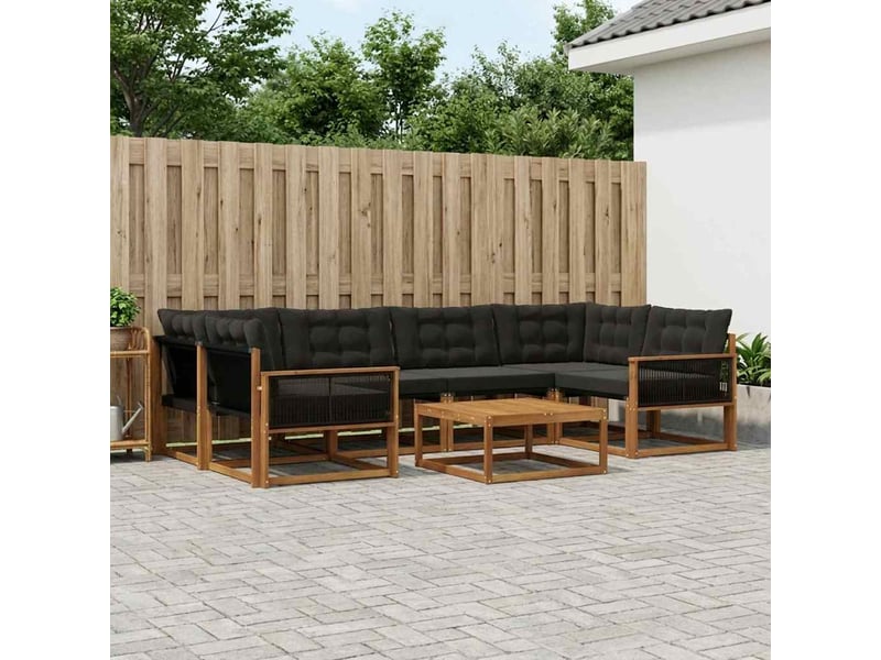 Vidaxl ensemble de canapés d'extérieur 7 pcs naturel et noir - Conforama B