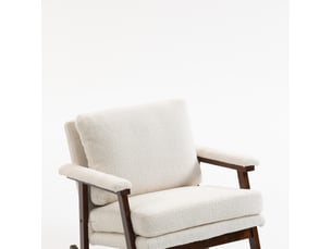Fauteuil fixe <strong>MAISENTIEL</strong> <strong></strong> Velours blanc vendu A l'unité