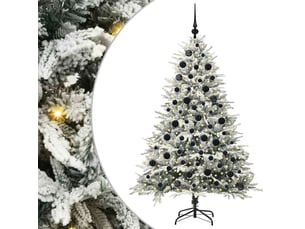 Sapin de noël - arbre de noël artificiel pré-éclairé avec ensemble de boules