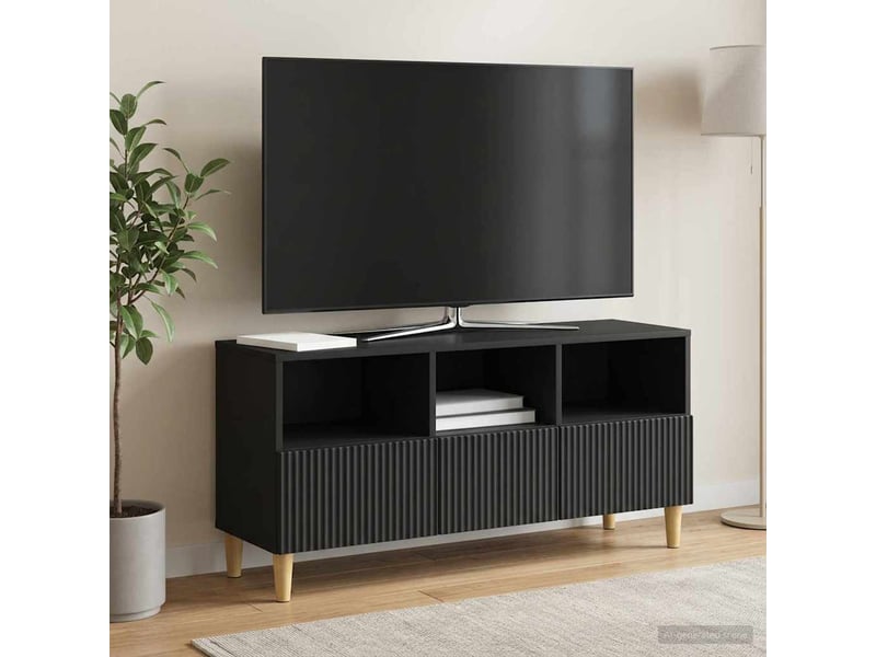  Meuble tv - banc tv - meuble de rangement 102 x 34,5 x 50 cm noir bois d'ingénierie  - Conforama D