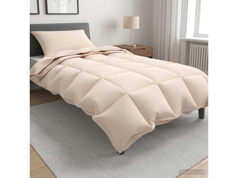  Ensemble de duvet - couette beige 137 x 200 cm coton, kapok, polyester  - Conforama B