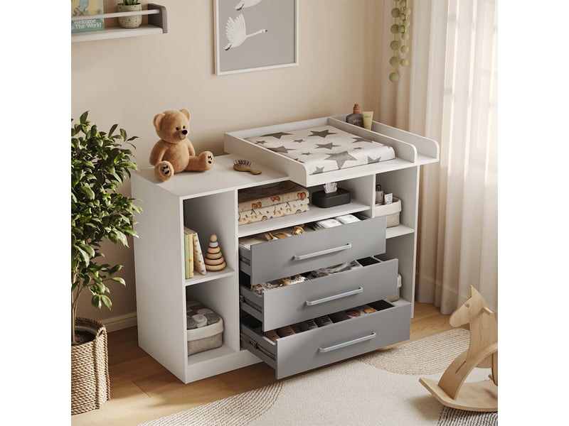  Vicco commode à langer, blancgris, 138.3x93cm  - Conforama E