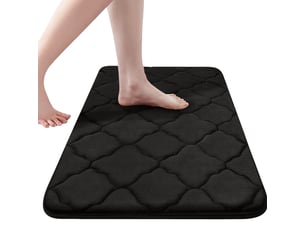 Tapis de bain en mousse à mémoire de forme antidérapant - 24 x 36 pouces - noir