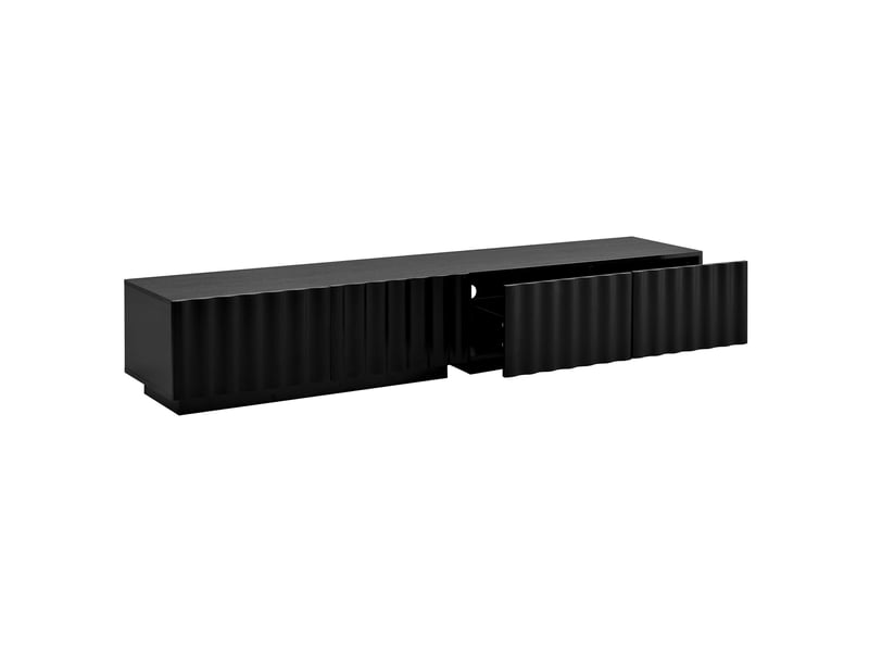  Tv-lowboard mit wellenfront und push-to-open großzügigem stauraum minimalistisches tv möbel für wohnzimmer  - Conforama D