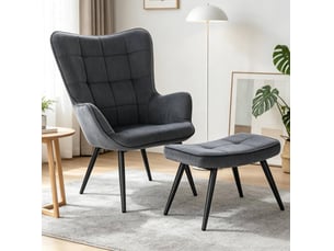 Pouf / repose pied VIVRYN gris