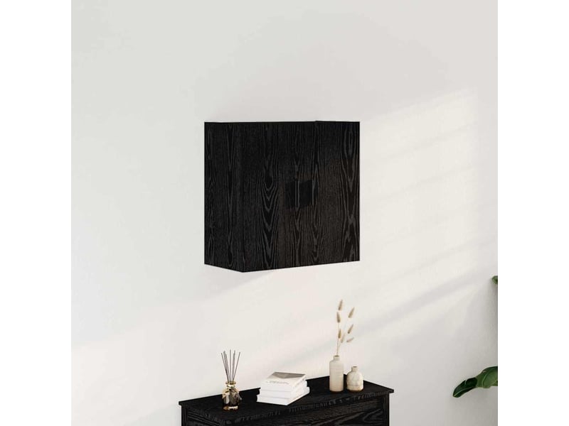  Meuble mural, rangement salon 60 x 31 x 60 cm bois d'ingénierie chêne noir shl1387  - Conforama B