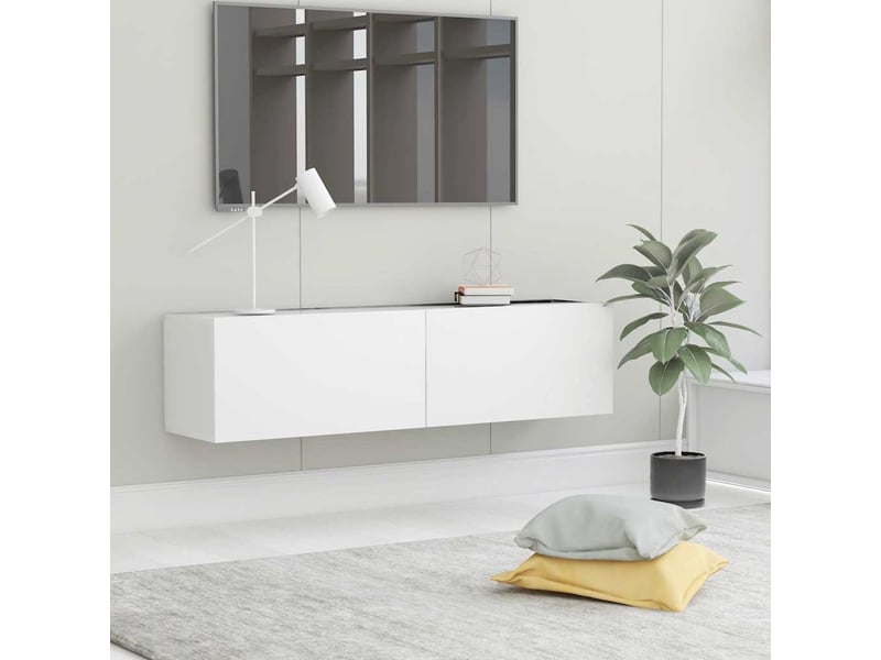  Meuble tv banc tv blanc 120x30x30 cm bois d’ingénierie  - Conforama B
