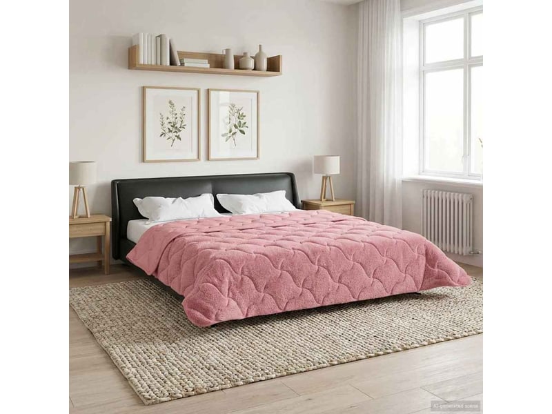  Duvet - couette complet toute l'année matelassé rose 220 x 260 cm  - Conforama B