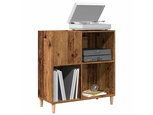 Armoire à disques, armoire de rangement vieux bois 84,5x38x89 cm bois d'ingénierie shl9081