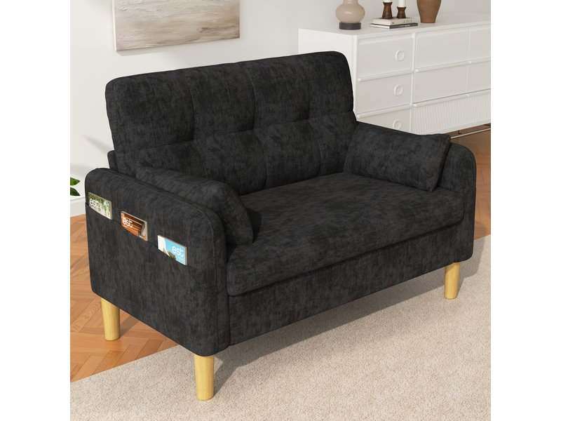  Canapé droit fixe 2 places tissu gris  - Conforama B