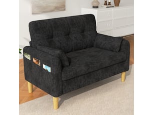 Canapé droit fixe <strong>MERAX</strong> <strong></strong> 2 places Tissu gris