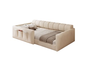 Lit banquette 90x200 cm   Qualité haut de gamme coloris beige