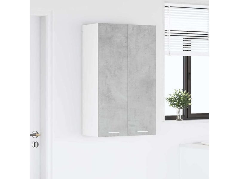 Meuble de rangement, armoire suspendue gris béton 60x31x100cm bois d'ingénierie shl5156 - Conforama D