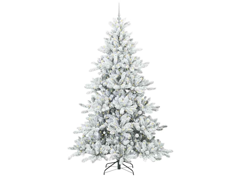 Sapin de noël, arbre de noël artificiel à branches articulées blanc 240 cm cf61075 - Conforama C