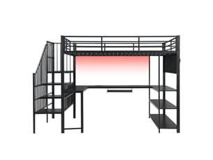 Lit mezzanine 120x200 cm <strong>LEYTN</strong>  <strong></strong> coloris noir
