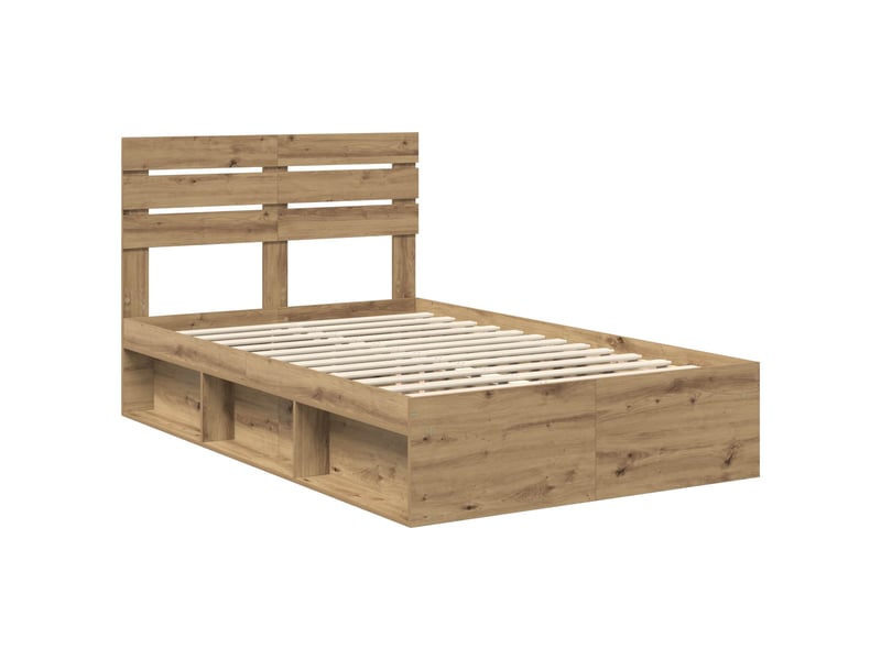  Lit double- lit adulte -  cadre de lit chêne artisan 120 x 190 cm pin massif  - Conforama C