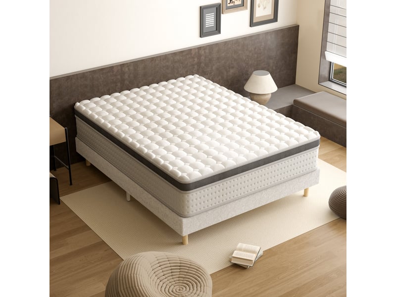  Ensemble matelas + sommier 160x200 cm, mousse à mémoire de forme,épaisseur du matelas 25cm  - Conforama E
