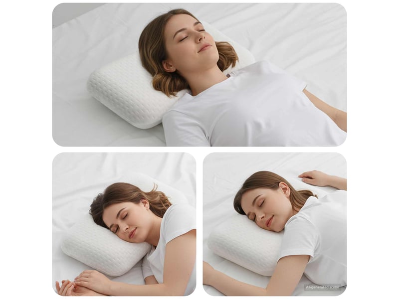 Oreiller, coussin de sommeil 50 x 30 x 10 cm mousse à mémoire de forme cf55916 - Conforama B