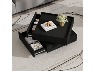 Table basse carré(e) coloris noir <strong></strong> <strong></strong> - 60 cmx60 cm