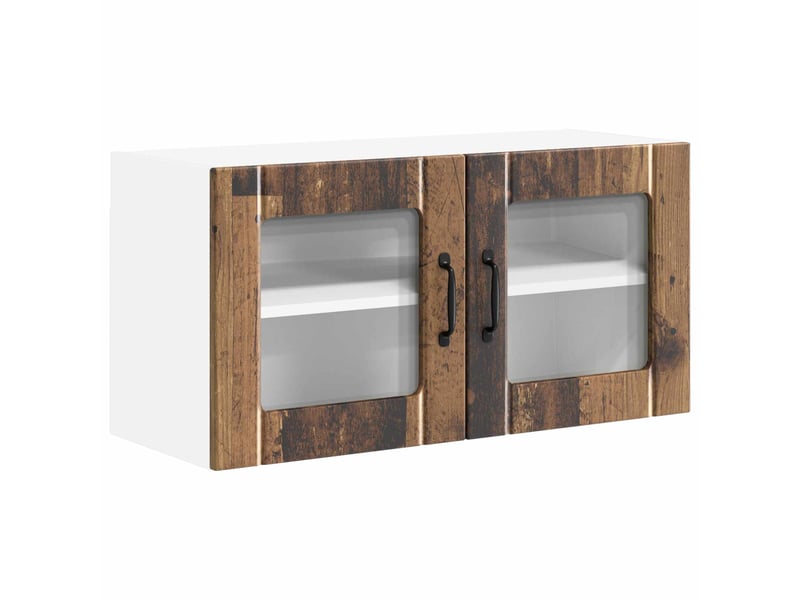 Meuble mural de cuisine, cabinet en verre mural bois ancien 80x31x40cm shl8384 - Conforama A