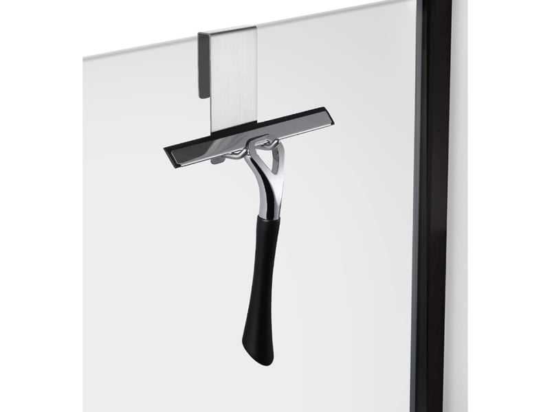  2 pièces crochet douche mural, porte serviette sans perçage, pour cabine de douche 6-12 mm d'épaisseur, acier inoxydable brossé  - Conforama C