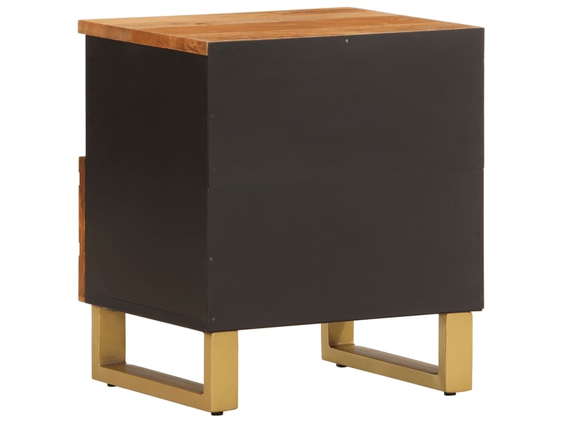  Lot de 2 tables de chevet - cabinet de chevet - table de nuit marron et noir bois de manguier solide  - Conforama E