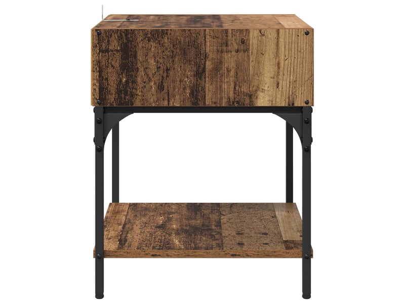 Table de chevet - cabinet de chevet - table de nuit bois ancien 40 x 40 x 50 cm bois d'ingénierie - Conforama E