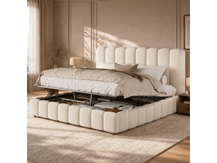 Lit coffre 160x200 cm <strong></strong>  <strong></strong> coloris beige