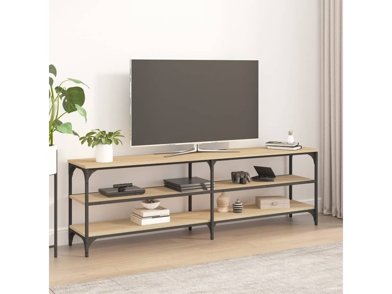  Meuble tv - banc tv - meuble de rangement chêne sonoma 160x30x50 cm bois d'ingénierie  - Conforama B