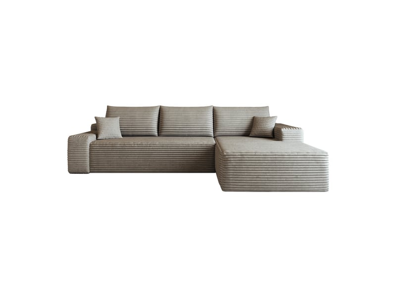 Canapé d'angle modulaire ,3 places, avec méridienne en l, assise profonde ,aucun assemblage requis,270 × 175 ×83cm, camel - Conforama A