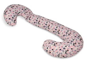 Coussin usages multiples triangles roses