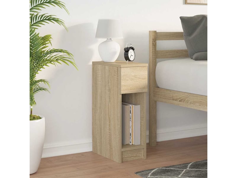  Table de chevet - cabinet de chevet - table de nuit avec tiroir chêne sonoma 20x36x60 cm  - Conforama B