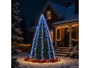 Guirlande lumineuse d'arbre de noël 400 led bleu 400 cm