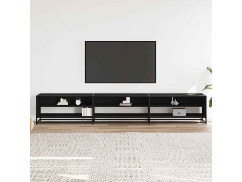  Meuble tv - banc tv - meuble de rangement noir 270x40x46 cm bois d'ingénierie  - Conforama C