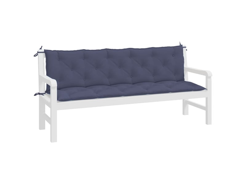  Lot de 2 coussins de banc de jardin, coussins d'assise bleu marine 180x50x7 cm cf58644  - Conforama C