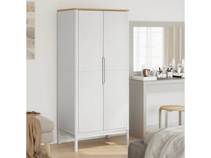 Garde-robe chambre, armoire de rangement floro blanc 77x53x171 cm bois massif de pin