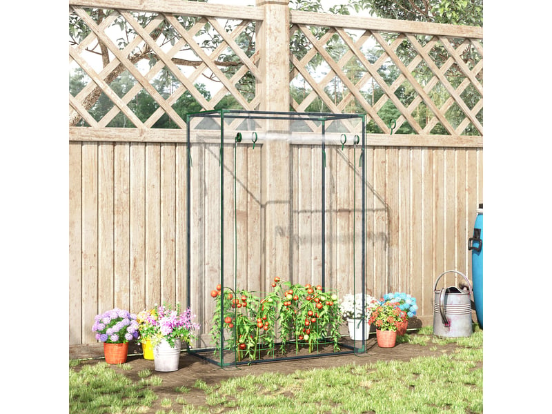  Serre avec porte enroulable et structure en acier, serre de jardin pour terrasse ou patio, 100 x 50 x 150 cm, transparente  - Conforama D