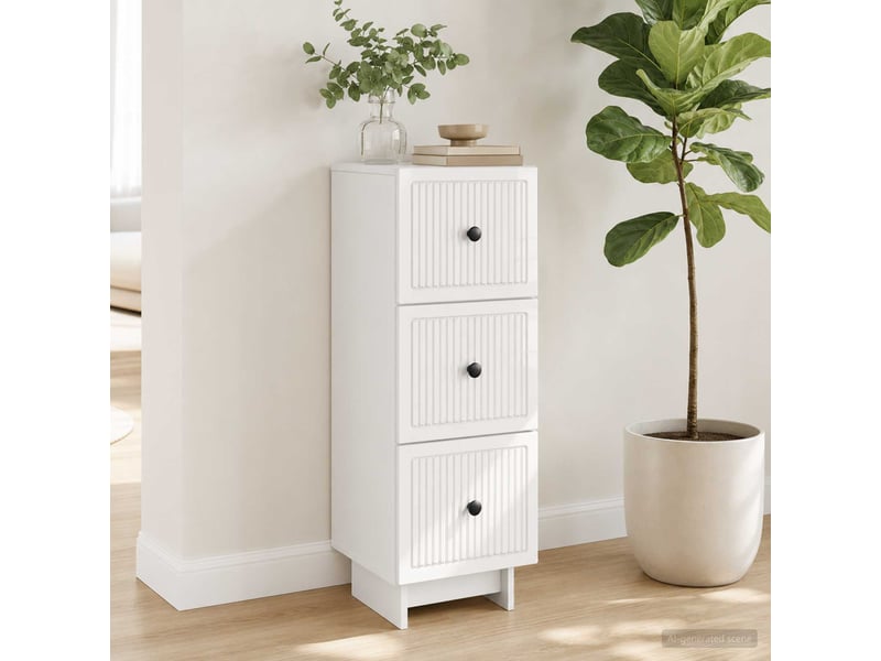  Armoire de rangement bureau, armoire à tiroirs blanc brillant 33 x 34,5 x 90 cm shl2969  - Conforama B