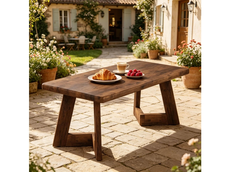  Table basse rectangulaire 120x60x51 cm style campagne panneau de particules brun rustique  - Conforama D