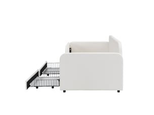 Lit banquette 90x200 cm <strong></strong>  <strong></strong> coloris blanc