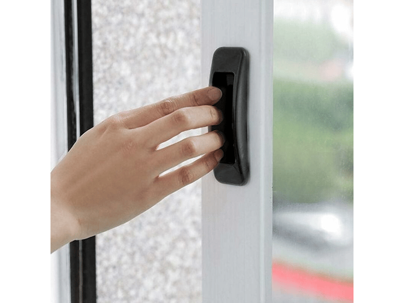  Lot de 4 poignées adhésives pour portes coulissantes fontainebleau - noir  - Conforama D