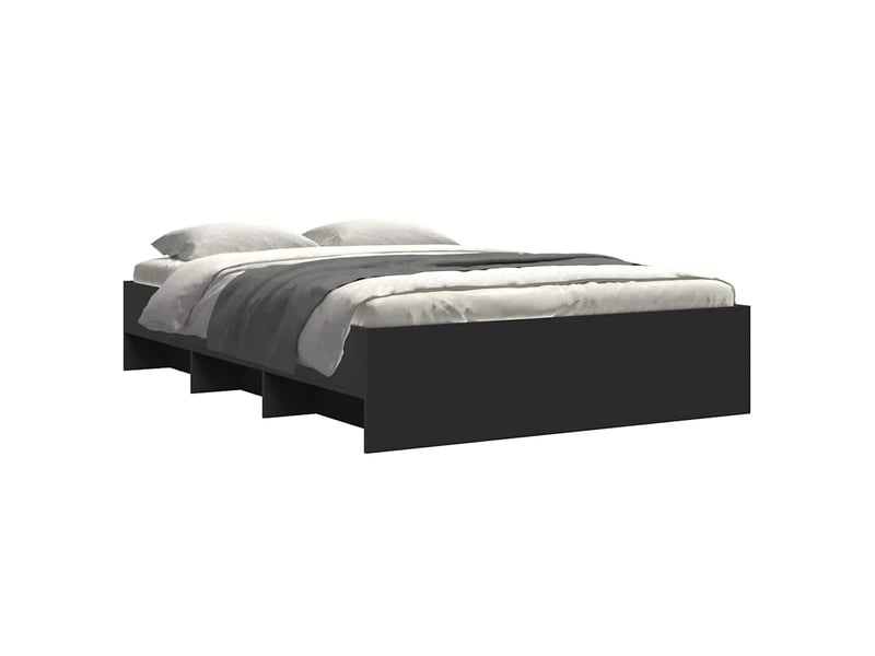  Lit double- lit adulte -  cadre de lit sans matelas noir 120x190 cm bois d'ingénierie  - Conforama B