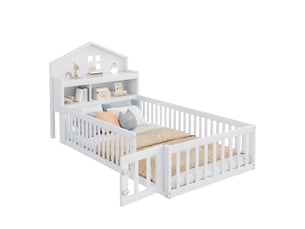 Lit simple 90x200 cm BEAOK   coloris blanc